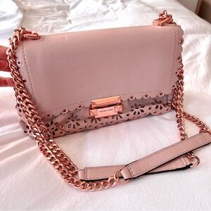 MICHAEL KORS pastel pink leather crossbody bag